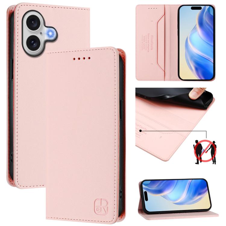 RC01 Dual-Folded Magnetic Suction RFID Leather Phone Case