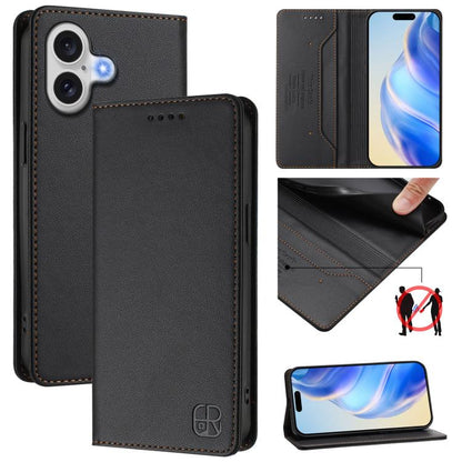 RC01 Dual-Folded Magnetic Suction RFID Leather Phone Case