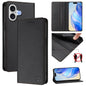 RC01 Dual-Folded Magnetic Suction RFID Leather Phone Case, For iPhone 17, For iPhone Air, For iPhone 16 Pro Max