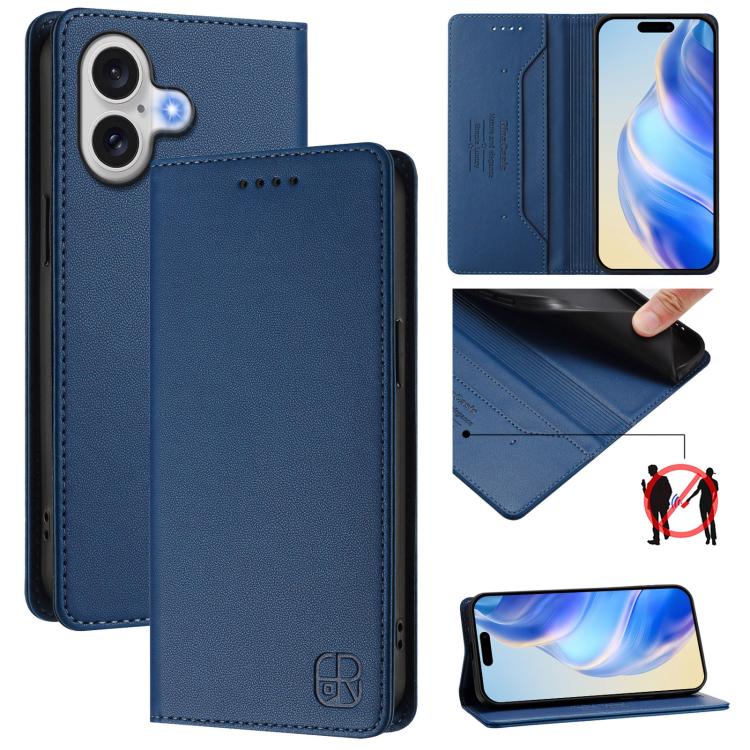 RC01 Dual-Folded Magnetic Suction RFID Leather Phone Case