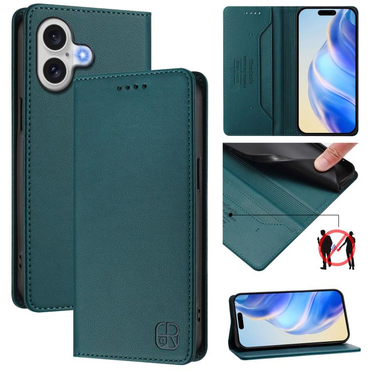 RC01 Dual-Folded Magnetic Suction RFID Leather Phone Case
