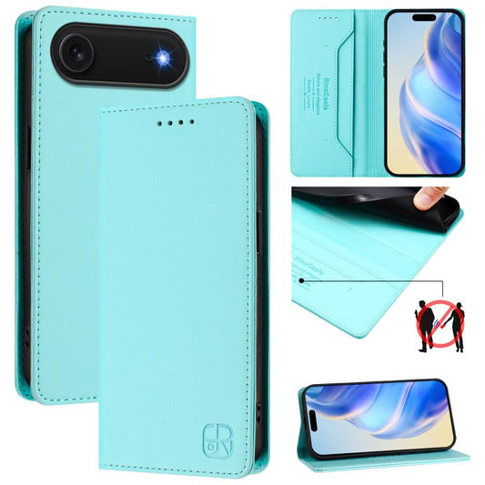 RC01 Dual-Folded Magnetic Suction RFID Leather Phone Case