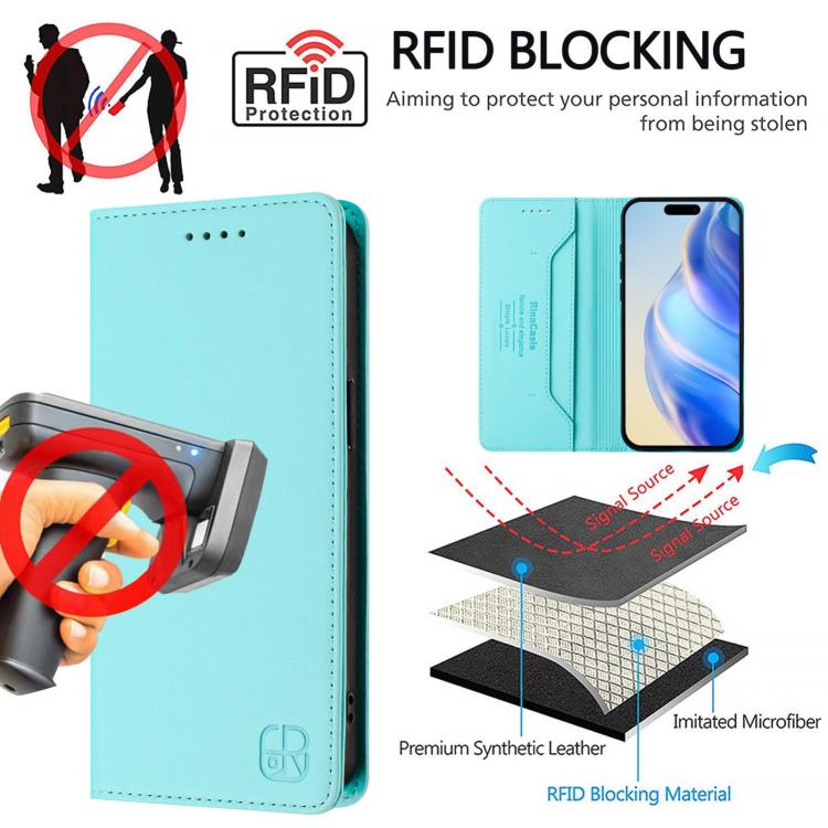 RC01 Dual-Folded Magnetic Suction RFID Leather Phone Case