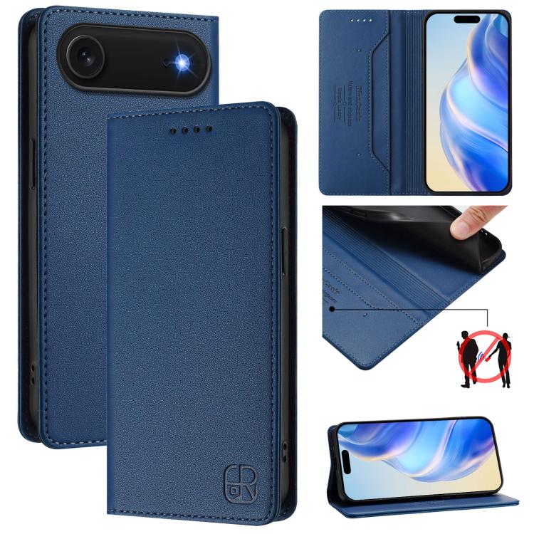 RC01 Dual-Folded Magnetic Suction RFID Leather Phone Case