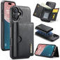 DG.MING M6 Series RFID Tri-fold Card Bag Removable Leather Phone Case, For iPhone Air, For iPhone 16 Pro Max, For iPhone 16 Pro, For iPhone 16 Plus