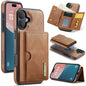 DG.MING M6 Series RFID Tri-fold Card Bag Removable Leather Phone Case, For iPhone Air, For iPhone 16 Pro Max, For iPhone 16 Pro, For iPhone 16 Plus