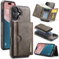 DG.MING M6 Series RFID Tri-fold Card Bag Removable Leather Phone Case, For iPhone 16, For iPhone 15 Pro Max, For iPhone 15 Pro, For iPhone 15 Plus