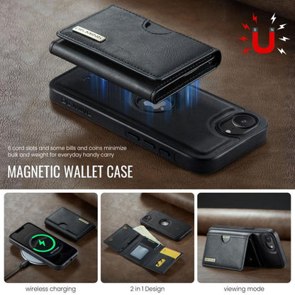 DG.MING M6 Series RFID Tri-fold Card Bag Removable Leather Phone Case
