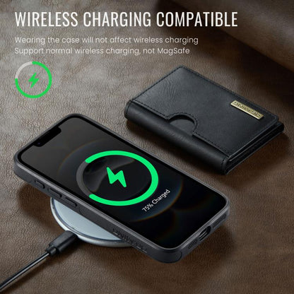 DG.MING M6 Series RFID Tri-fold Card Bag Removable Leather Phone Case