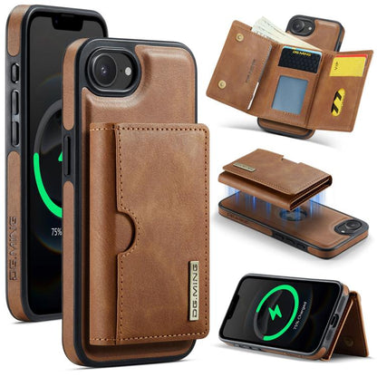 DG.MING M6 Series RFID Tri-fold Card Bag Removable Leather Phone Case, For iPhone 18 Pro / 17 Pro, For iPhone 18 Pro Max / 17 Pro Max, For iPhone 17e / 16e, For iPhone 17
