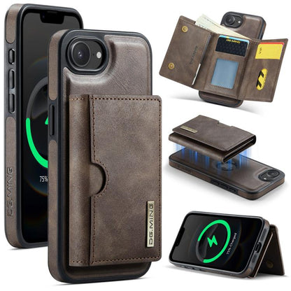 DG.MING M6 Series RFID Tri-fold Card Bag Removable Leather Phone Case, For iPhone 18 Pro / 17 Pro, For iPhone 18 Pro Max / 17 Pro Max, For iPhone 17e / 16e, For iPhone 17