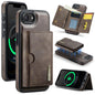 DG.MING M6 Series RFID Tri-fold Card Bag Removable Leather Phone Case, For iPhone 18 Pro / 17 Pro, For iPhone 18 Pro Max / 17 Pro Max, For iPhone 17e / 16e, For iPhone 17
