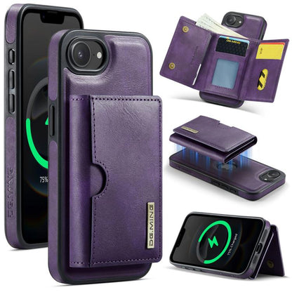 DG.MING M6 Series RFID Tri-fold Card Bag Removable Leather Phone Case, For iPhone 18 Pro / 17 Pro, For iPhone 18 Pro Max / 17 Pro Max, For iPhone 17e / 16e, For iPhone 17