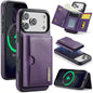 DG.MING M6 Series RFID Tri-fold Card Bag Removable Leather Phone Case, For iPhone 17e / 16e, For iPhone 17 Pro Max, For iPhone 17 Pro, For iPhone 17