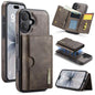 DG.MING M6 Series RFID Tri-fold Card Bag Removable Leather Phone Case, For iPhone 17e / 16e, For iPhone 17 Pro Max, For iPhone 17 Pro, For iPhone 17