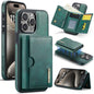 DG.MING M6 Series RFID Tri-fold Card Bag Removable Leather Phone Case, For iPhone 16, For iPhone 15 Pro Max, For iPhone 15 Pro, For iPhone 15 Plus