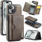 DG.MING M6 Series RFID Tri-fold Card Bag Removable Leather Phone Case, For iPhone 16, For iPhone 15 Pro Max, For iPhone 15 Pro, For iPhone 15 Plus