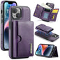DG.MING M6 Series RFID Tri-fold Card Bag Removable Leather Phone Case, For iPhone 15, For iPhone 14 Plus, For iPhone 14, For iPhone 14 Pro