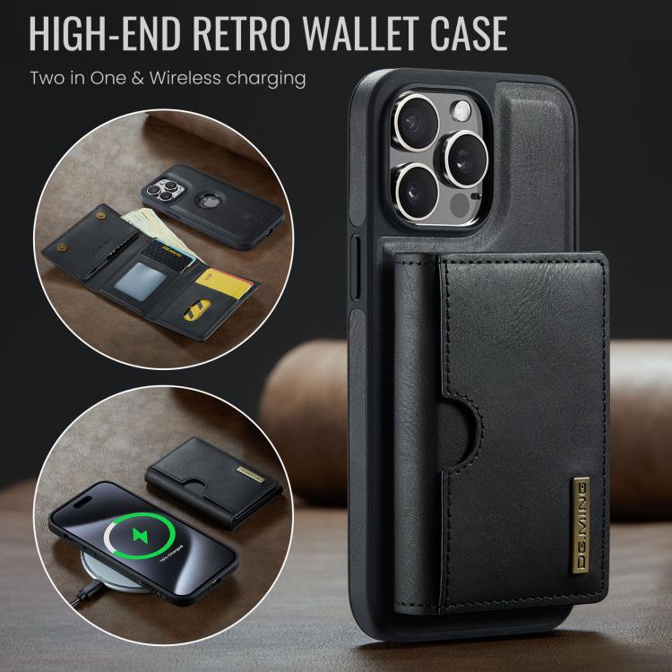 DG.MING M6 Series RFID Tri-fold Card Bag Removable Leather Phone Case, For iPhone 14 Pro Max, For iPhone 13 Pro Max, For iPhone 13 Pro, For iPhone 13