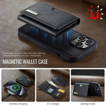 DG.MING M6 Series RFID Tri-fold Card Bag Removable Leather Phone Case, For iPhone 14 Pro Max, For iPhone 13 Pro Max, For iPhone 13 Pro, For iPhone 13
