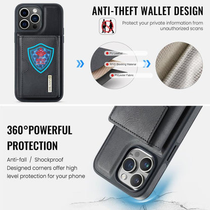 DG.MING M6 Series RFID Tri-fold Card Bag Removable Leather Phone Case, For iPhone 14 Pro Max, For iPhone 13 Pro Max, For iPhone 13 Pro, For iPhone 13