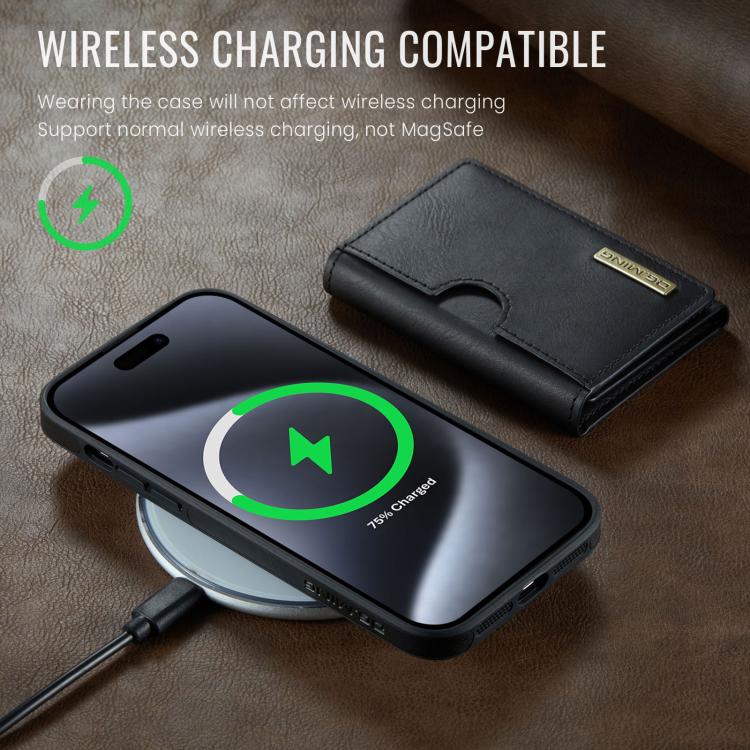 DG.MING M6 Series RFID Tri-fold Card Bag Removable Leather Phone Case, For iPhone 14 Pro Max, For iPhone 13 Pro Max, For iPhone 13 Pro, For iPhone 13