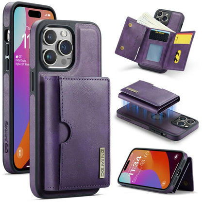 DG.MING M6 Series RFID Tri-fold Card Bag Removable Leather Phone Case, For iPhone 14 Pro Max, For iPhone 13 Pro Max, For iPhone 13 Pro, For iPhone 13