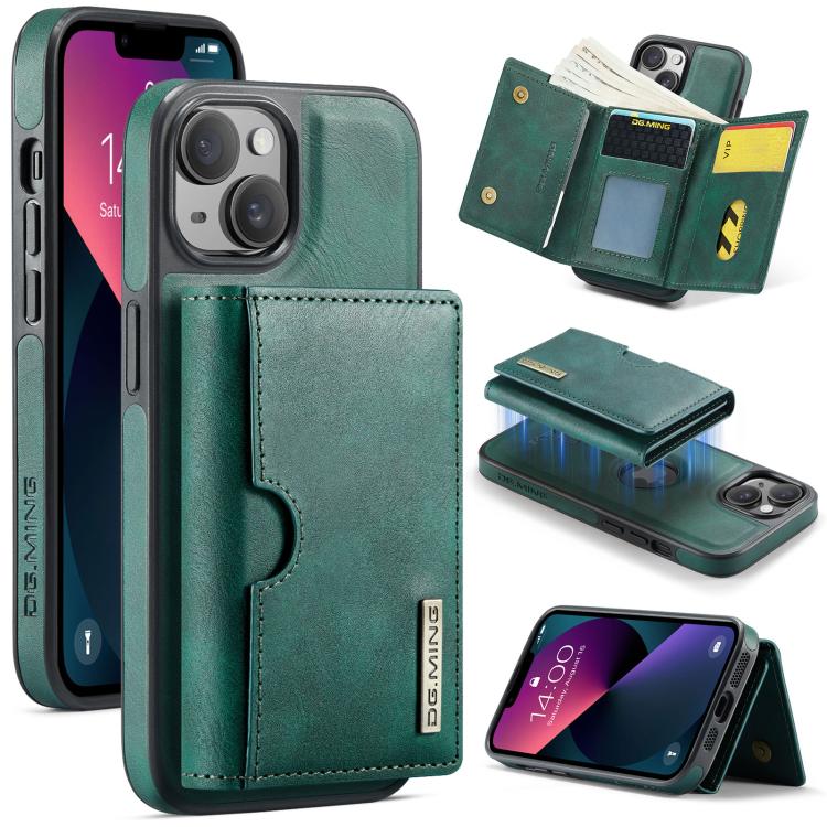 DG.MING M6 Series RFID Tri-fold Card Bag Removable Leather Phone Case, For iPhone 14 Pro Max, For iPhone 13 Pro Max, For iPhone 13 Pro, For iPhone 13