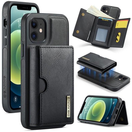 DG.MING M6 Series RFID Tri-fold Card Bag Removable Leather Phone Case, For iPhone 12, For iPhone 12 Pro Max, For iPhone 12 Pro, For iPhone 11 Pro Max