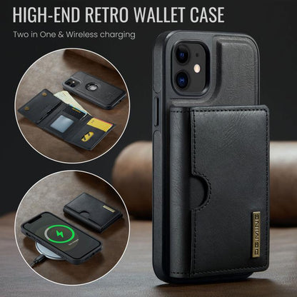 DG.MING M6 Series RFID Tri-fold Card Bag Removable Leather Phone Case, For iPhone 12, For iPhone 12 Pro Max, For iPhone 12 Pro, For iPhone 11 Pro Max