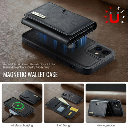 DG.MING M6 Series RFID Tri-fold Card Bag Removable Leather Phone Case, For iPhone 12, For iPhone 12 Pro Max, For iPhone 12 Pro, For iPhone 11 Pro Max