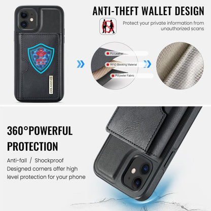 DG.MING M6 Series RFID Tri-fold Card Bag Removable Leather Phone Case, For iPhone 12, For iPhone 12 Pro Max, For iPhone 12 Pro, For iPhone 11 Pro Max