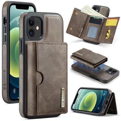 DG.MING M6 Series RFID Tri-fold Card Bag Removable Leather Phone Case, For iPhone 12, For iPhone 12 Pro Max, For iPhone 12 Pro, For iPhone 11 Pro Max