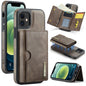 DG.MING M6 Series RFID Tri-fold Card Bag Removable Leather Phone Case, For iPhone 12, For iPhone 12 Pro Max, For iPhone 12 Pro, For iPhone 11 Pro Max