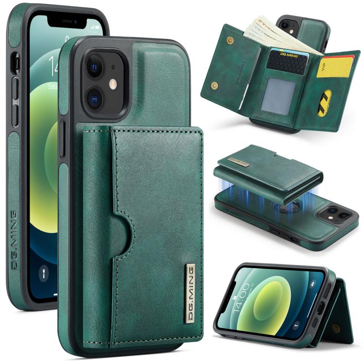 DG.MING M6 Series RFID Tri-fold Card Bag Removable Leather Phone Case, For iPhone 12, For iPhone 12 Pro Max, For iPhone 12 Pro, For iPhone 11 Pro Max