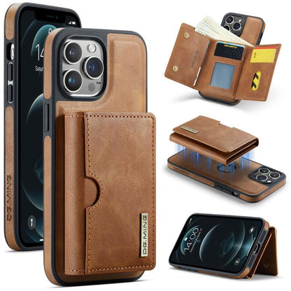 DG.MING M6 Series RFID Tri-fold Card Bag Removable Leather Phone Case, For iPhone 12, For iPhone 12 Pro Max, For iPhone 12 Pro, For iPhone 11 Pro Max