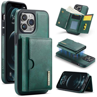 DG.MING M6 Series RFID Tri-fold Card Bag Removable Leather Phone Case, For iPhone 12, For iPhone 12 Pro Max, For iPhone 12 Pro, For iPhone 11 Pro Max