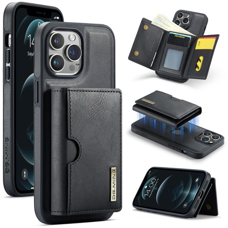 DG.MING M6 Series RFID Tri-fold Card Bag Removable Leather Phone Case, For iPhone 12, For iPhone 12 Pro Max, For iPhone 12 Pro, For iPhone 11 Pro Max