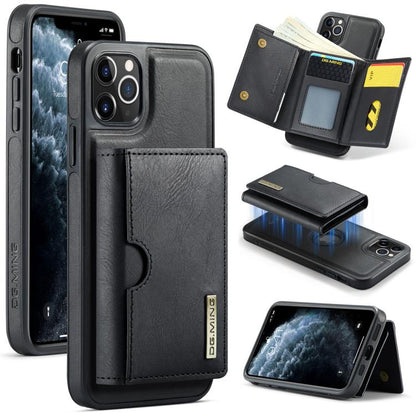 DG.MING M6 Series RFID Tri-fold Card Bag Removable Leather Phone Case, For iPhone 12, For iPhone 12 Pro Max, For iPhone 12 Pro, For iPhone 11 Pro Max