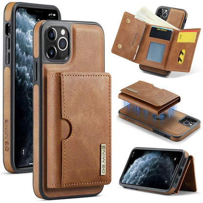 DG.MING M6 Series RFID Tri-fold Card Bag Removable Leather Phone Case, For iPhone 12, For iPhone 12 Pro Max, For iPhone 12 Pro, For iPhone 11 Pro Max