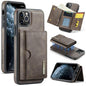 DG.MING M6 Series RFID Tri-fold Card Bag Removable Leather Phone Case, For iPhone 12, For iPhone 12 Pro Max, For iPhone 12 Pro, For iPhone 11 Pro Max
