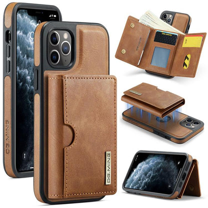 DG.MING M6 Series RFID Tri-fold Card Bag Removable Leather Phone Case, For iPhone 11, For iPhone 11 Pro