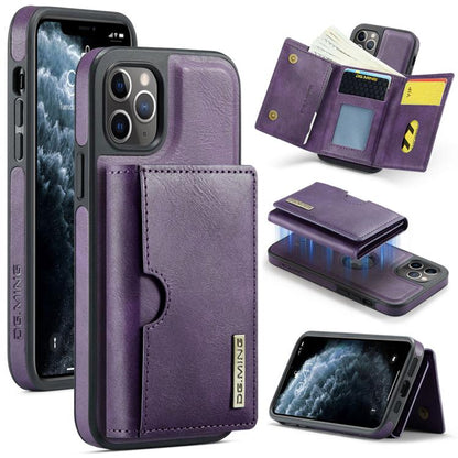 DG.MING M6 Series RFID Tri-fold Card Bag Removable Leather Phone Case, For iPhone 11, For iPhone 11 Pro