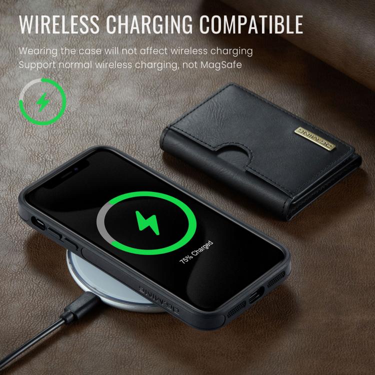 DG.MING M6 Series RFID Tri-fold Card Bag Removable Leather Phone Case, For iPhone 11, For iPhone 11 Pro