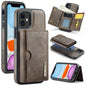 DG.MING M6 Series RFID Tri-fold Card Bag Removable Leather Phone Case, For iPhone 11, For iPhone 11 Pro