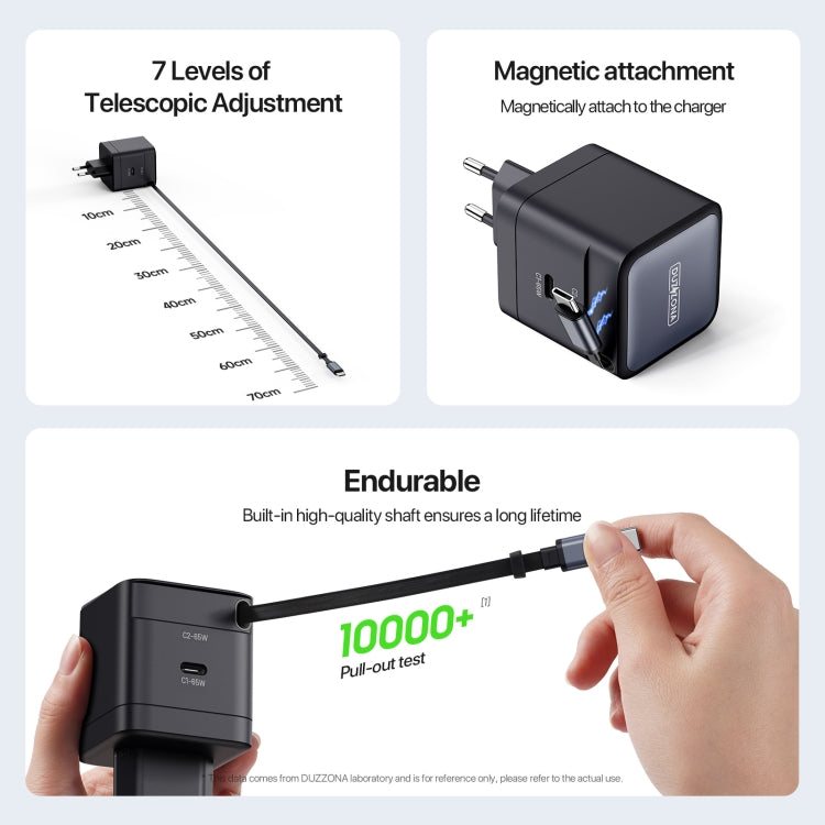 DUZZONA T10 PD 65W GaN Mini Type-C / USB-C Fast Charger with Cable
