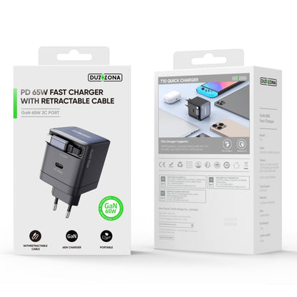 DUZZONA T10 PD 65W GaN Mini Type-C / USB-C Fast Charger with Cable