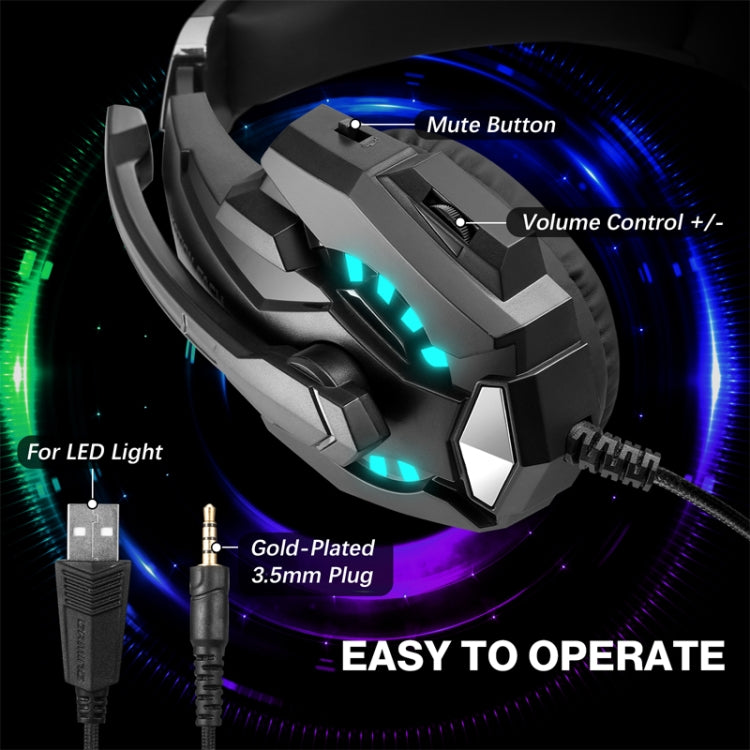 KOTION EACH G9000 Pro On-Ear Gaming Headset with Mic, Cable Length: About 2.1m