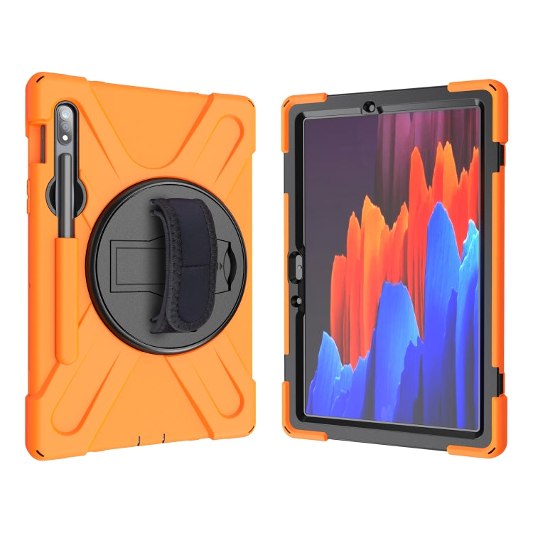 Shockproof Colorful Silicone + PC Protective Case with Holder & Shoulder Strap & Hand Strap & Pen Slot