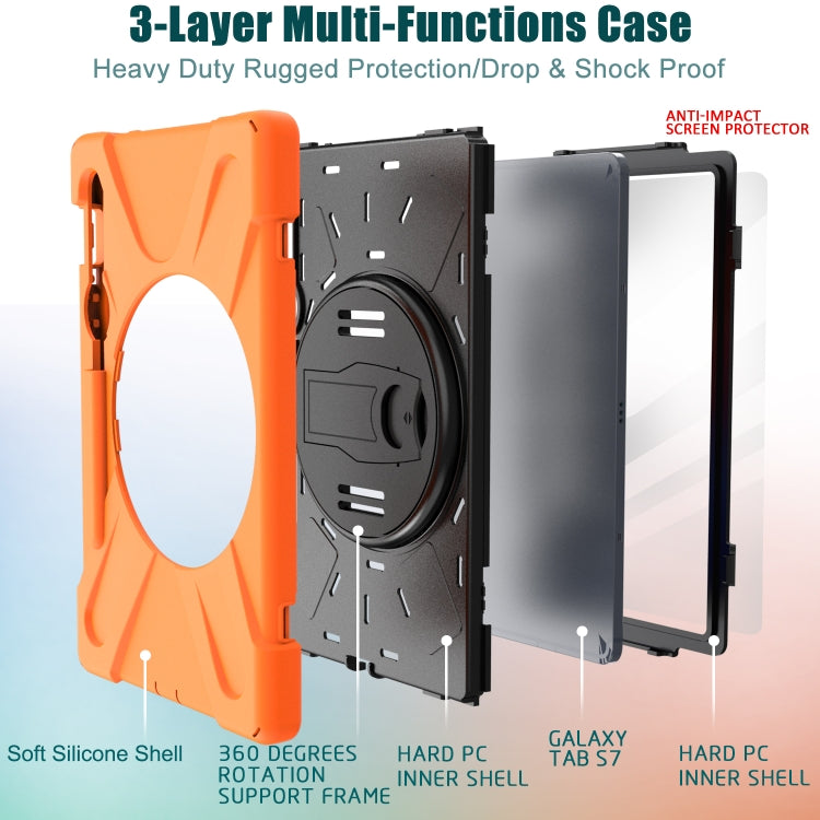 Shockproof Colorful Silicone + PC Protective Case with Holder & Shoulder Strap & Hand Strap & Pen Slot